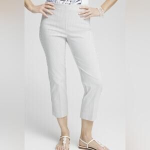Juliet Stripe Straight Cropped So Slimming Pants Women's Size 16